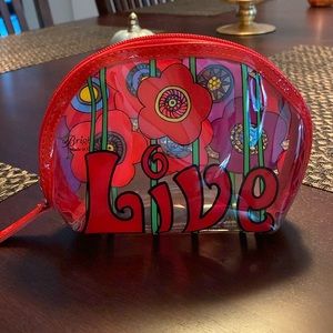 Brighton VIP Limited Edition Clear Flowers LIVE Cosmetic Pouch Tom Clancy - NWOT